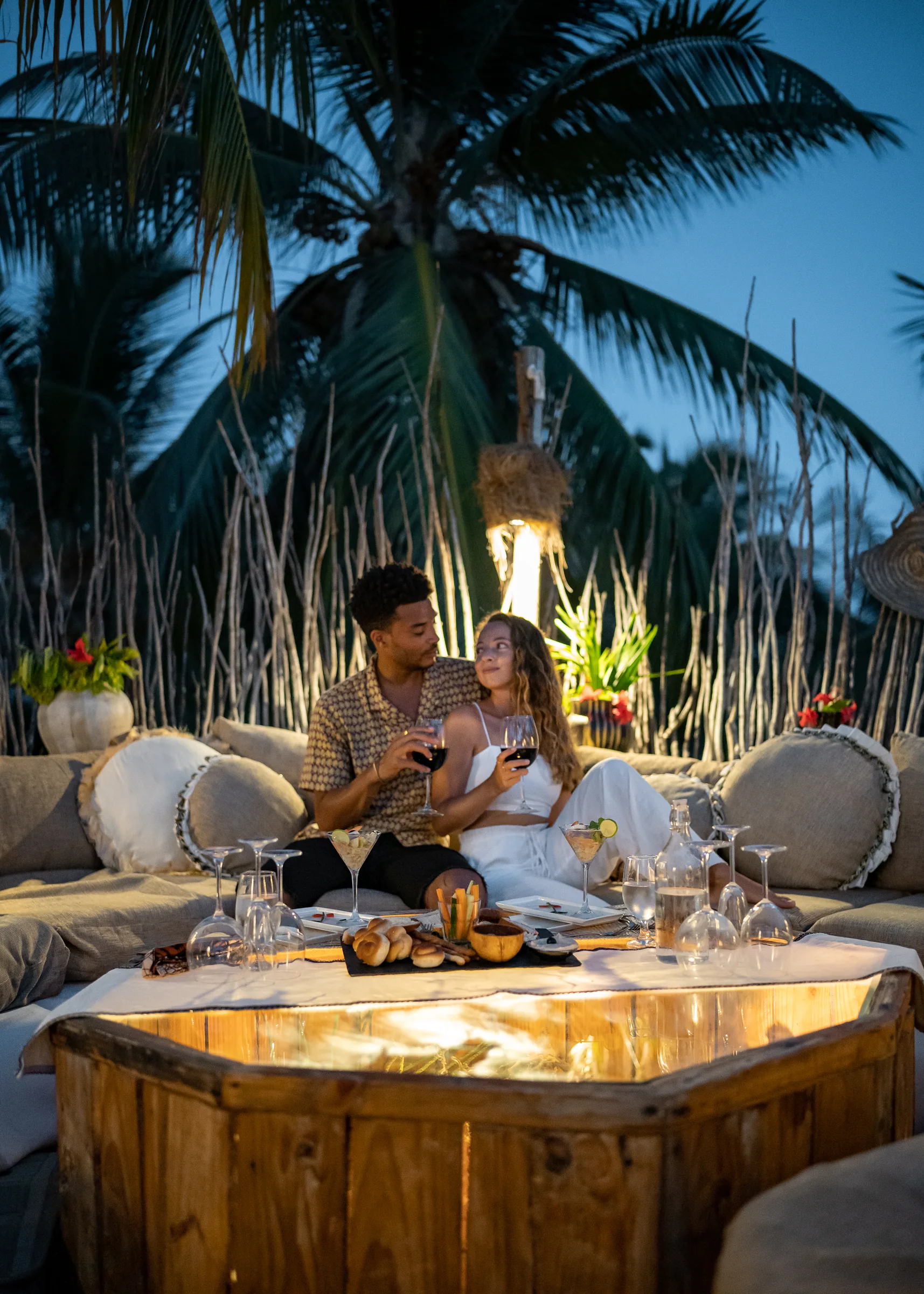 Candlelit dinner by the sea