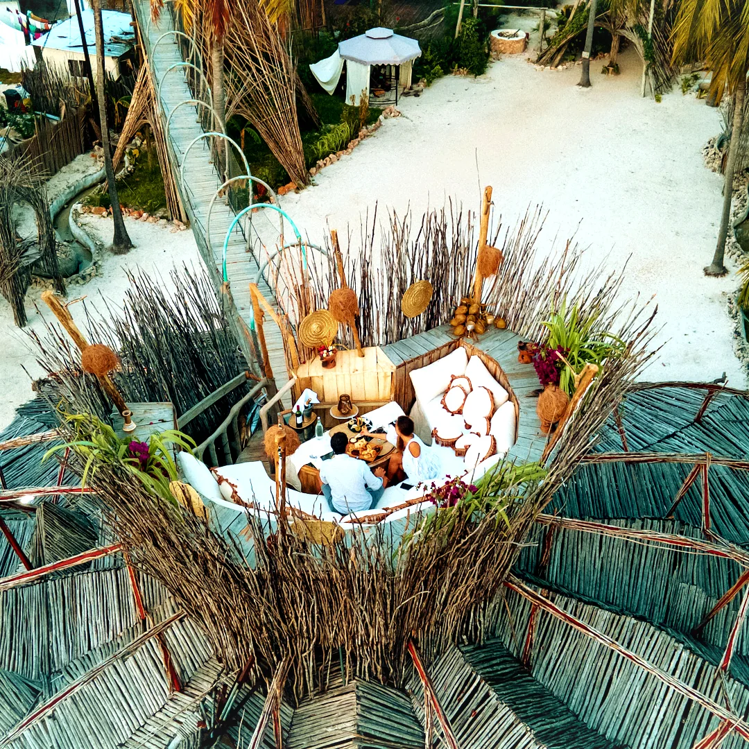 Elevated VIP Nest set for a private dinner