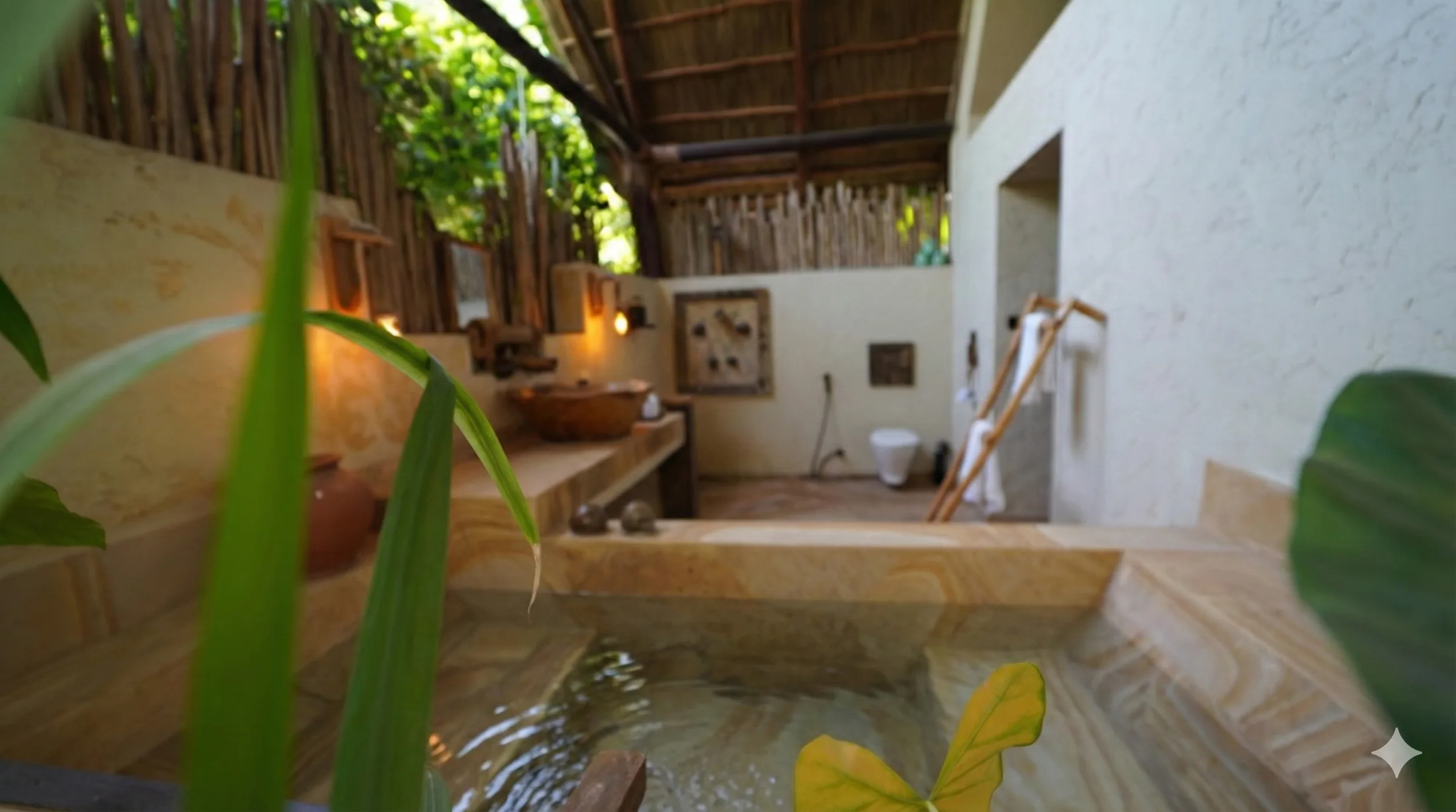 Detail of the outdoor bathroom
