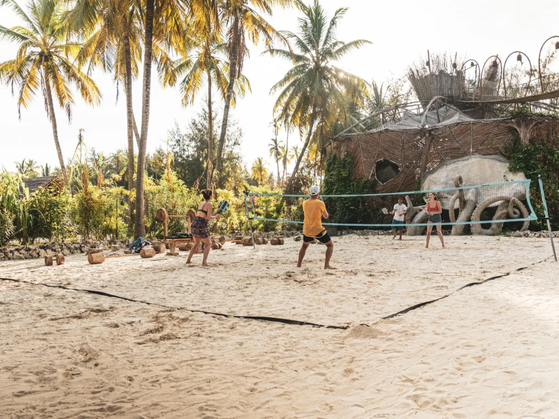 Beach tennis on the sand at El Nido